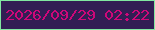 文字の大きさ：3、枠の色：81e8a1、背景の色：321e54、文字の色：ce0879 無料ブログパーツのブログ時計