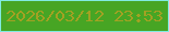 文字の大きさ：3、枠の色：81ebe1、背景の色：47a524、文字の色：a2a123 無料ブログパーツのブログ時計