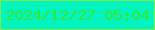 文字の大きさ：5、枠の色：81ec46、背景の色：03f4c1、文字の色：33e834 無料ブログパーツのブログ時計