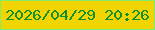 文字の大きさ：4、枠の色：81ec6a、背景の色：f1d503、文字の色：139028 無料ブログパーツのブログ時計