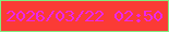 文字の大きさ：3、枠の色：81ed7e、背景の色：fb3b35、文字の色：ed26ea 無料ブログパーツのブログ時計