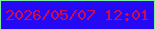 文字の大きさ：3、枠の色：81eda2、背景の色：2509f4、文字の色：c90e54 無料ブログパーツのブログ時計
