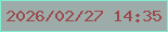 文字の大きさ：5、枠の色：81edd1、背景の色：9daba9、文字の色：9b494b 無料ブログパーツのブログ時計