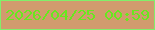 文字の大きさ：2、枠の色：81ef6a、背景の色：d19b6e、文字の色：68e81e 無料ブログパーツのブログ時計