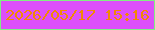 文字の大きさ：2、枠の色：81ef82、背景の色：dd4ffa、文字の色：f18904 無料ブログパーツのブログ時計
