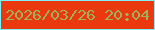 文字の大きさ：3、枠の色：81eff7、背景の色：ea390f、文字の色：9fb25b 無料ブログパーツのブログ時計