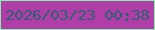 文字の大きさ：5、枠の色：81f0a9、背景の色：b03da8、文字の色：2c616f 無料ブログパーツのブログ時計
