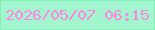 文字の大きさ：5、枠の色：81f1b7、背景の色：a2f5cf、文字の色：ff86de 無料ブログパーツのブログ時計