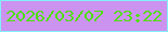 文字の大きさ：4、枠の色：81f1fa、背景の色：cc92f0、文字の色：4ce00a 無料ブログパーツのブログ時計