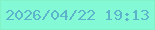 文字の大きさ：1、枠の色：81f2c5、背景の色：84f9d6、文字の色：5db3ca 無料ブログパーツのブログ時計