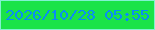 文字の大きさ：4、枠の色：81f2d0、背景の色：1ae348、文字の色：098cf5 無料ブログパーツのブログ時計