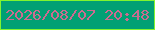 文字の大きさ：1、枠の色：81f42f、背景の色：01a074、文字の色：cc6b90 無料ブログパーツのブログ時計