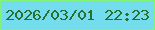 文字の大きさ：4、枠の色：81f478、背景の色：73ddee、文字の色：2a6f2f 無料ブログパーツのブログ時計
