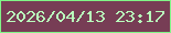 文字の大きさ：2、枠の色：81f587、背景の色：773d55、文字の色：b9ffbc 無料ブログパーツのブログ時計