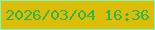 文字の大きさ：4、枠の色：81f6ba、背景の色：dcbe09、文字の色：33b44a 無料ブログパーツのブログ時計
