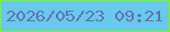 文字の大きさ：4、枠の色：81f709、背景の色：68c9ed、文字の色：6271b1 無料ブログパーツのブログ時計