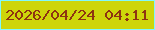 文字の大きさ：2、枠の色：81f8fc、背景の色：ced50a、文字の色：8e3311 無料ブログパーツのブログ時計