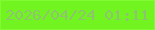 文字の大きさ：1、枠の色：81fa33、背景の色：71f420、文字の色：8ec372 無料ブログパーツのブログ時計