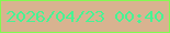 文字の大きさ：4、枠の色：81fa51、背景の色：d8b390、文字の色：47f394 無料ブログパーツのブログ時計