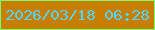 文字の大きさ：3、枠の色：81fa6c、背景の色：c67f00、文字の色：53d5f9 無料ブログパーツのブログ時計