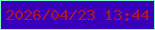 文字の大きさ：4、枠の色：81fbc7、背景の色：3900b9、文字の色：af1531 無料ブログパーツのブログ時計