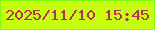 文字の大きさ：4、枠の色：81fc10、背景の色：c5fe0e、文字の色：b92e54 無料ブログパーツのブログ時計
