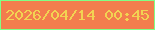 文字の大きさ：1、枠の色：81fe85、背景の色：f37d4d、文字の色：f2d352 無料ブログパーツのブログ時計