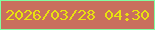 文字の大きさ：3、枠の色：81fea1、背景の色：c96f5d、文字の色：e9e10f 無料ブログパーツのブログ時計