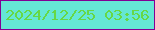 文字の大きさ：3、枠の色：820094、背景の色：65e7d5、文字の色：66d846 無料ブログパーツのブログ時計