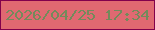 文字の大きさ：3、枠の色：82014c、背景の色：e06971、文字の色：748a5b 無料ブログパーツのブログ時計