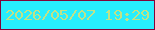 文字の大きさ：1、枠の色：820439、背景の色：27eefe、文字の色：c0e287 無料ブログパーツのブログ時計