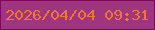 文字の大きさ：3、枠の色：82045d、背景の色：9e367f、文字の色：f37530 無料ブログパーツのブログ時計