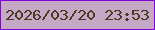 文字の大きさ：3、枠の色：8204d9、背景の色：c5a8c6、文字の色：4c391d 無料ブログパーツのブログ時計