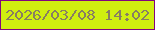 文字の大きさ：2、枠の色：82057f、背景の色：d0ef0f、文字の色：887e62 無料ブログパーツのブログ時計