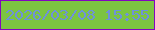 文字の大きさ：4、枠の色：8205bf、背景の色：7cc441、文字の色：6e91db 無料ブログパーツのブログ時計