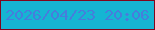 文字の大きさ：2、枠の色：82061c、背景の色：16b5d3、文字の色：467ddc 無料ブログパーツのブログ時計