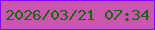 文字の大きさ：3、枠の色：8206fd、背景の色：cb56ae、文字の色：15680a 無料ブログパーツのブログ時計