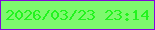 文字の大きさ：2、枠の色：8208db、背景の色：7ef96e、文字の色：23f31f 無料ブログパーツのブログ時計