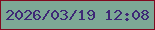 文字の大きさ：1、枠の色：820a1f、背景の色：7da996、文字の色：3e2876 無料ブログパーツのブログ時計