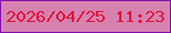 文字の大きさ：3、枠の色：820aa9、背景の色：d682b0、文字の色：e51039 無料ブログパーツのブログ時計