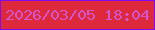 文字の大きさ：2、枠の色：820af3、背景の色：de283b、文字の色：d456ce 無料ブログパーツのブログ時計