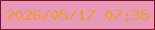 文字の大きさ：1、枠の色：821025、背景の色：e898b8、文字の色：f09c30 無料ブログパーツのブログ時計