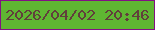 文字の大きさ：3、枠の色：821084、背景の色：5fb632、文字の色：613f3b 無料ブログパーツのブログ時計