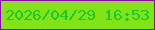 文字の大きさ：3、枠の色：821193、背景の色：82e316、文字の色：19c72a 無料ブログパーツのブログ時計