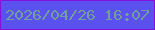 文字の大きさ：3、枠の色：8211d9、背景の色：5a51ef、文字の色：719f9c 無料ブログパーツのブログ時計