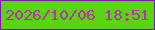 文字の大きさ：4、枠の色：8213b2、背景の色：5ad40e、文字の色：b732b1 無料ブログパーツのブログ時計