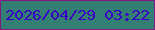 文字の大きさ：4、枠の色：821884、背景の色：337f74、文字の色：3900c5 無料ブログパーツのブログ時計