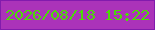 文字の大きさ：5、枠の色：821bad、背景の色：ab33b9、文字の色：4bdb07 無料ブログパーツのブログ時計