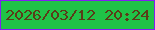文字の大きさ：4、枠の色：821ff2、背景の色：20c347、文字の色：5a3c18 無料ブログパーツのブログ時計