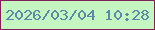 文字の大きさ：4、枠の色：822057、背景の色：c5f5c0、文字の色：5a8aa7 無料ブログパーツのブログ時計